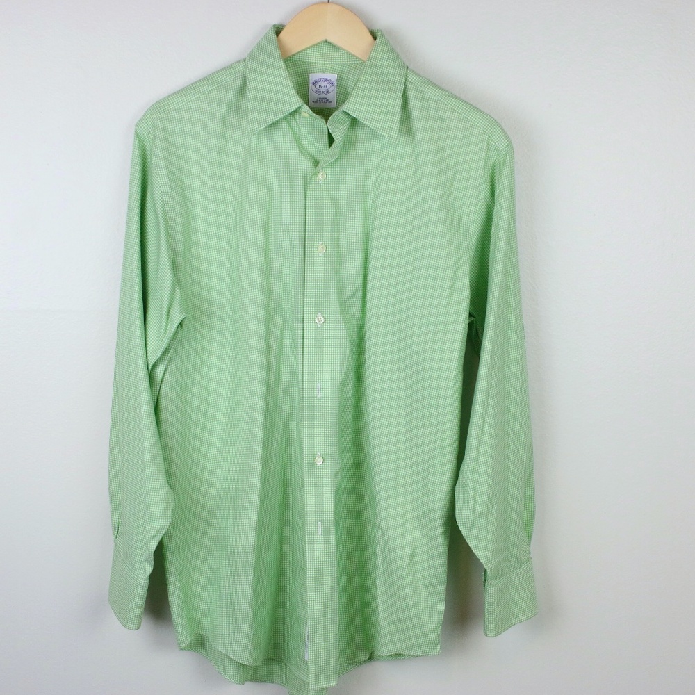 Brooks Brothers Green Checkered Shirt 15-33